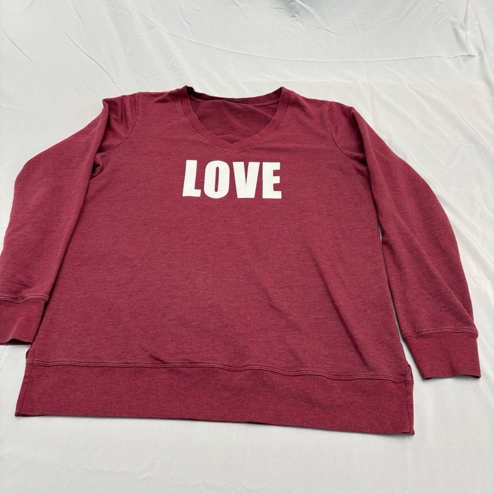 Cookie Johnson Long Sleeve V-Neck Tee “LOVE”